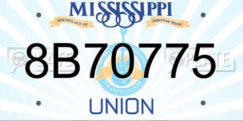 8B70775 Mississippi License Plate