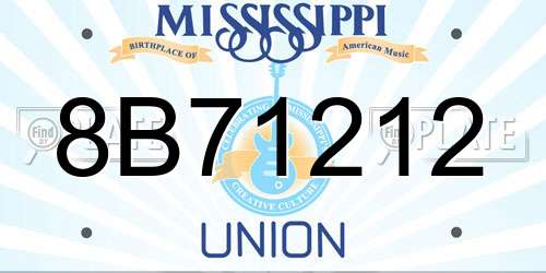 8B71212 Mississippi License Plate