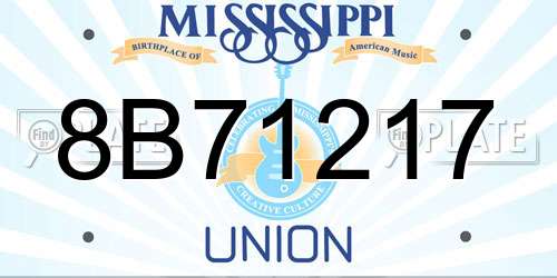 8B71217 Mississippi License Plate