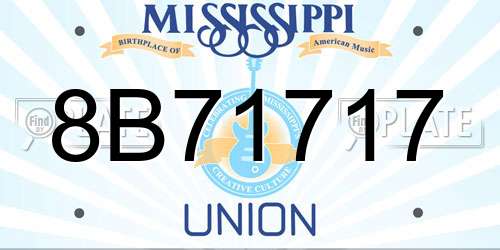 8B71717 Mississippi License Plate