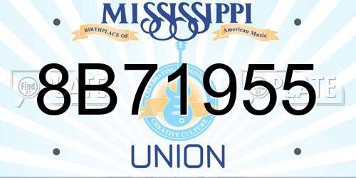 8B71955 Mississippi License Plate