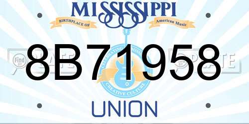 8B71958 Mississippi License Plate
