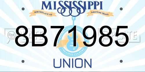 8B71985 Mississippi License Plate