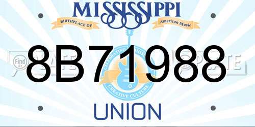 8B71988 Mississippi License Plate