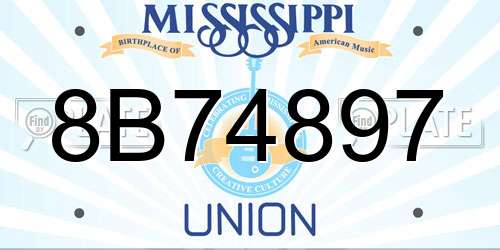 8B74897 Mississippi License Plate