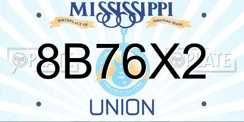 8B76X2 Mississippi License Plate