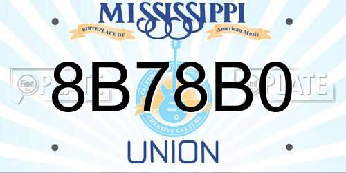8B78B0 Mississippi License Plate