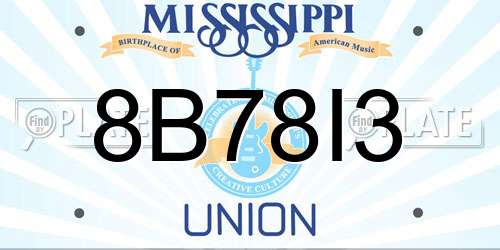 8B78I3 Mississippi License Plate