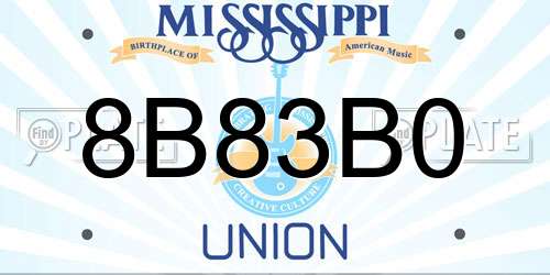 8B83B0 Mississippi License Plate