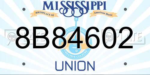 8B84602 Mississippi License Plate