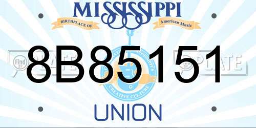 8B85151 Mississippi License Plate