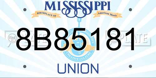 8B85181 Mississippi License Plate