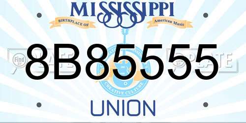 8B85555 Mississippi License Plate