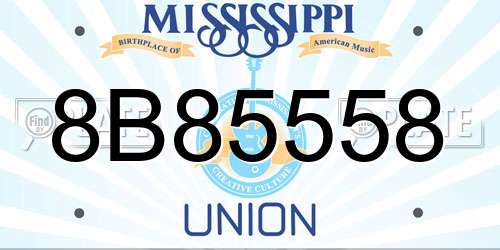 8B85558 Mississippi License Plate