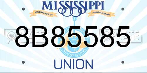8B85585 Mississippi License Plate