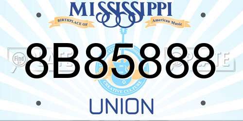8B85888 Mississippi License Plate