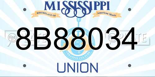 8B88034 Mississippi License Plate