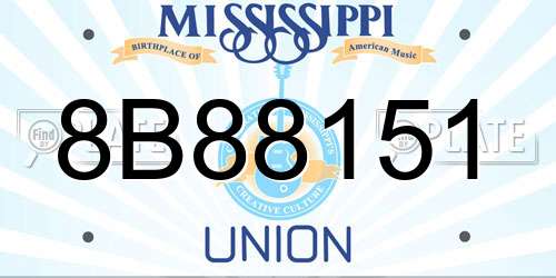 8B88151 Mississippi License Plate