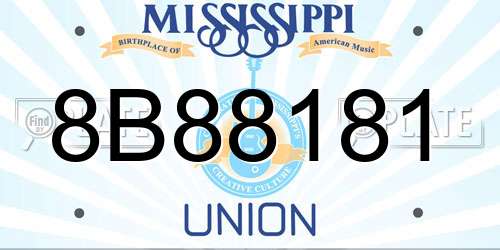 8B88181 Mississippi License Plate