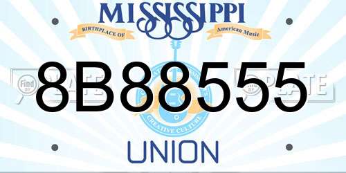 8B88555 Mississippi License Plate