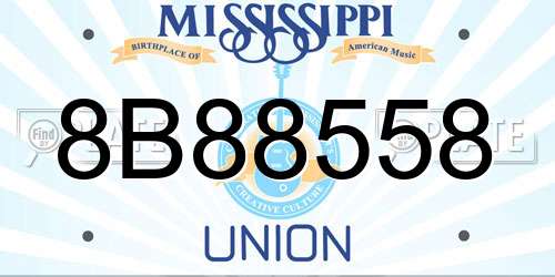 8B88558 Mississippi License Plate