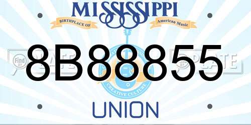 8B88855 Mississippi License Plate