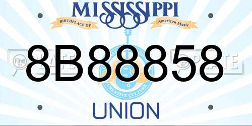 8B88858 Mississippi License Plate
