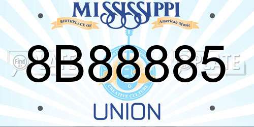 8B88885 Mississippi License Plate