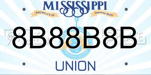 8B88B8B Mississippi License Plate
