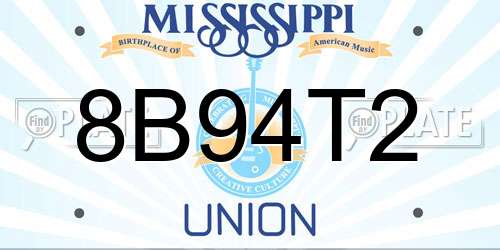8B94T2 Mississippi License Plate