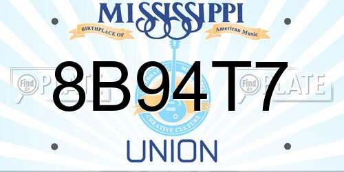 8B94T7 Mississippi License Plate