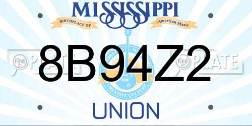 8B94Z2 Mississippi License Plate