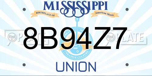 8B94Z7 Mississippi License Plate