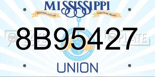 8B95427 Mississippi License Plate