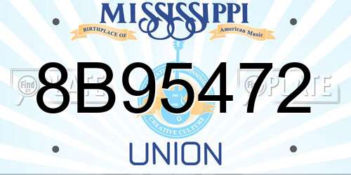 8B95472 Mississippi License Plate