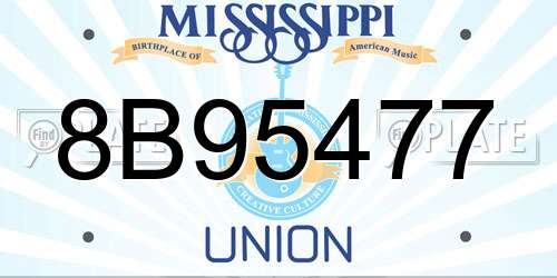 8B95477 Mississippi License Plate