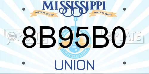 8B95B0 Mississippi License Plate