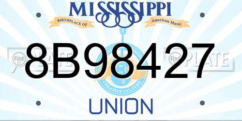 8B98427 Mississippi License Plate