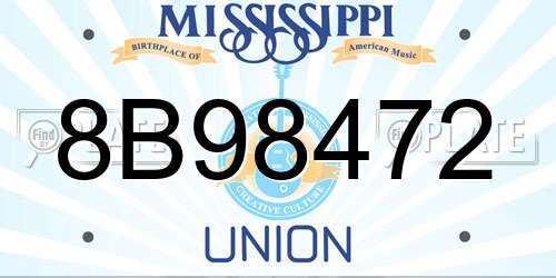 8B98472 Mississippi License Plate
