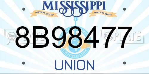 8B98477 Mississippi License Plate