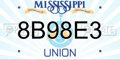 8B98E3 Mississippi License Plate