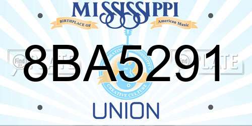 8BA5291 Mississippi License Plate