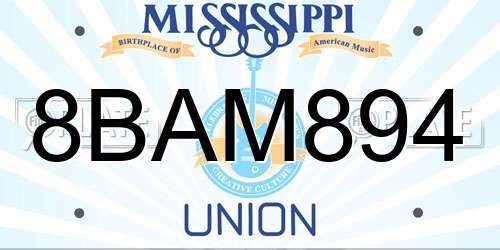 8BAM894 Mississippi License Plate