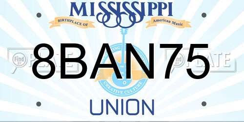 8BAN75 Mississippi License Plate