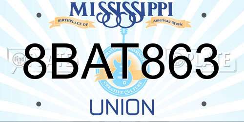 8BAT863 Mississippi License Plate