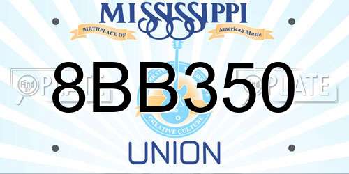 8BB350 Mississippi License Plate