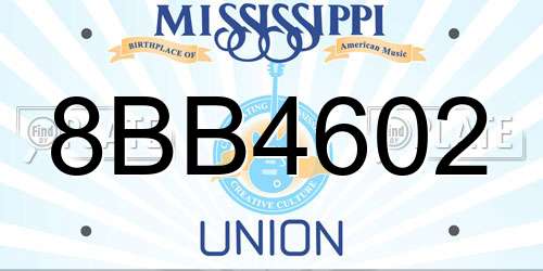 8BB4602 Mississippi License Plate