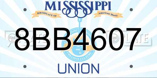 8BB4607 Mississippi License Plate