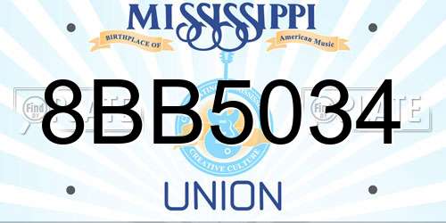 8BB5034 Mississippi License Plate