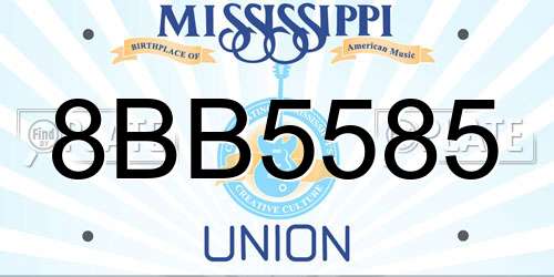 8BB5585 Mississippi License Plate